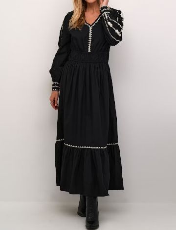 Rochie lunga Cream, negru