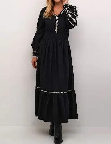 Rochie lunga Cream, negru Negru