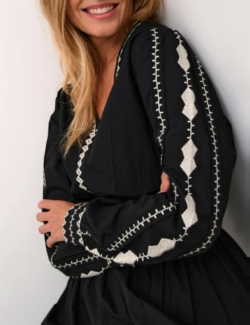 Rochie lunga Cream, negru Negru