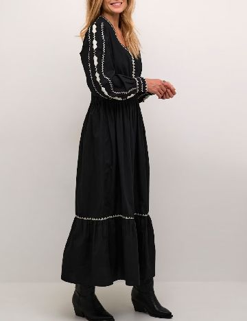 Rochie lunga Cream, negru