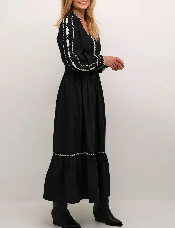 Rochie lunga Cream, negru Negru