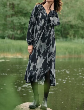 Rochie medie Kaffe, negru/gri