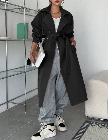 Trench Dazy, negru Negru