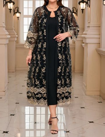 Compleu SHEIN CURVE, negru/crem