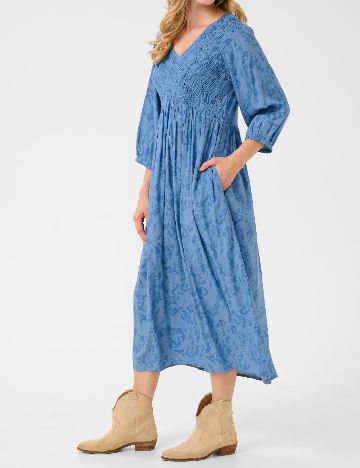 Rochie medie Cream, albastru