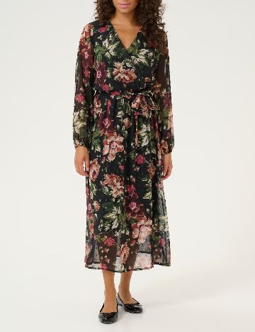 Rochie medie Cream, floral print