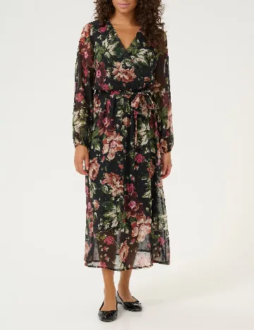 Rochie medie Cream, floral print Floral print