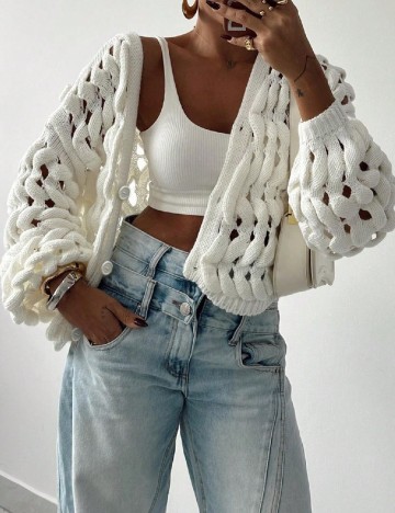 Cardigan SHEIN, alb