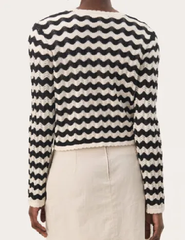 Bluza Part Two, crem/negru Crem