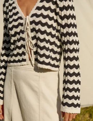 Bluza Part Two, crem/negru Crem