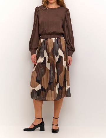 Rochie medie Culture, maro