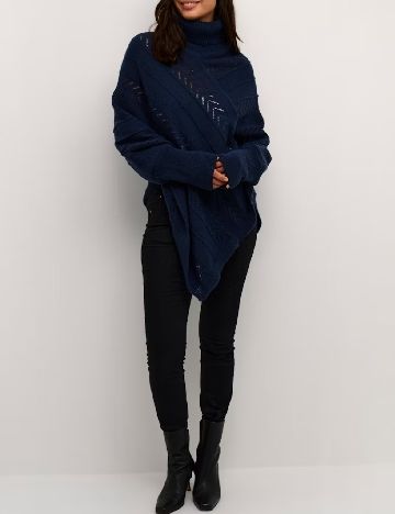 Poncho Cream, bleumarin