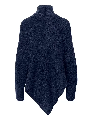 Poncho Cream, bleumarin Albastru