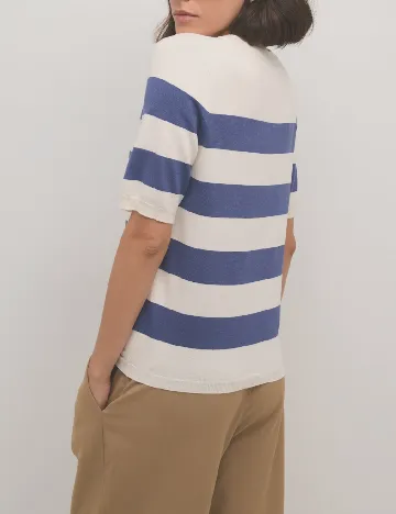 Bluza Kaffe, ecru/albastru Albastru
