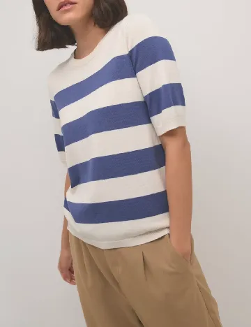 Bluza Kaffe, ecru/albastru Albastru