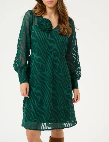 Rochie medie Cream, verde Verde