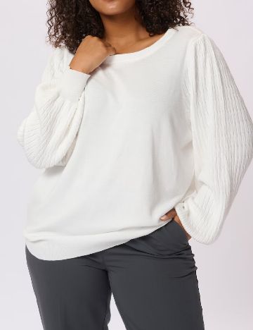 Bluza Kaffe Curve, alb