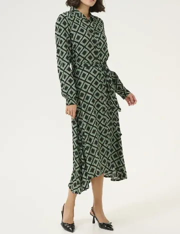 Rochie medie Kaffe, negru/verde Verde