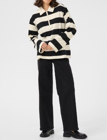 Bluza Kaffe, ecru/negru