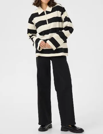 Bluza Kaffe, ecru/negru Alb