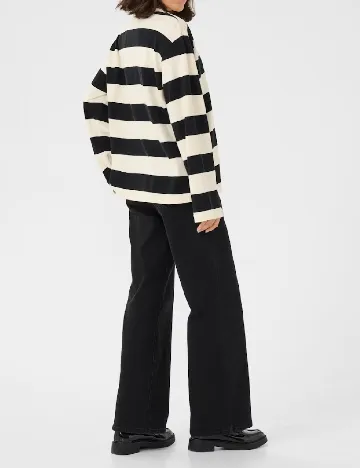 Bluza Kaffe, ecru/negru Alb