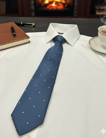 Cravata Massimo Dutti, bleumarin/crem