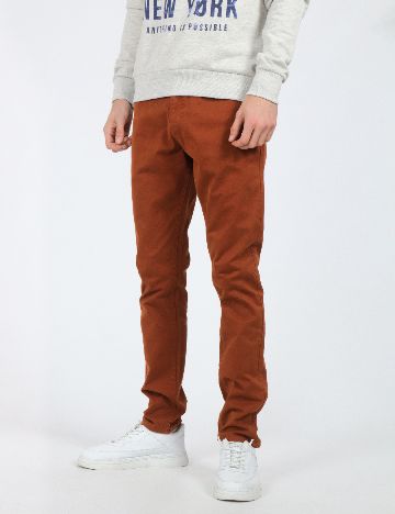 Pantaloni Zra, caramiziu