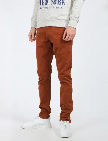 Pantaloni Zra, caramiziu Maro