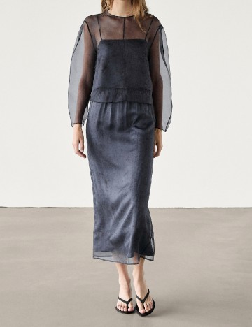 Fusta Massimo Dutti, bleumarin