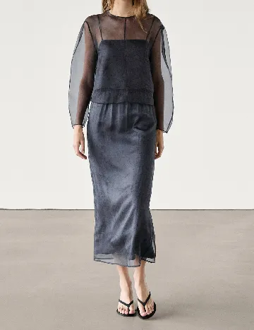 Fusta Massimo Dutti, bleumarin Albastru