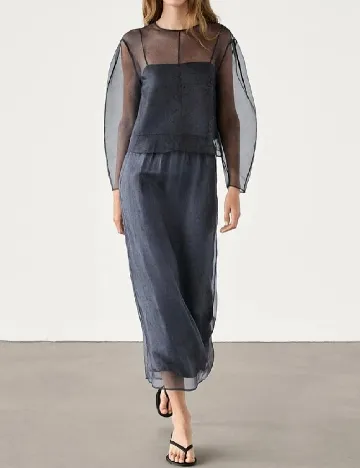 Fusta Massimo Dutti, bleumarin Albastru