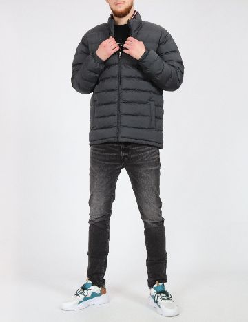 Geaca Tommy Hilfiger, gri inchis