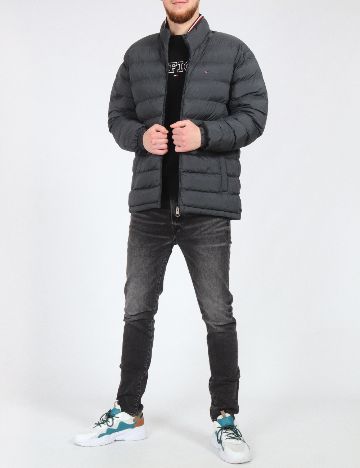 Geaca Tommy Hilfiger, gri inchis