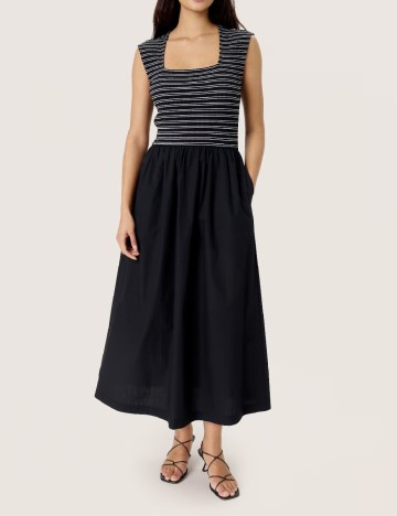 Rochie medie Soaked In Luxury, negru/alb