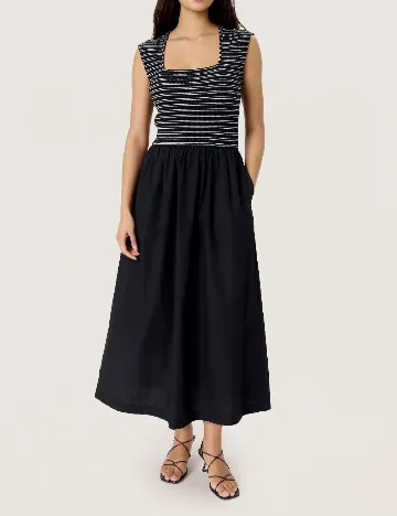 Rochie medie Soaked In Luxury, negru/alb Negru