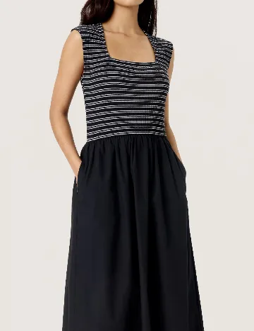 Rochie medie Soaked In Luxury, negru/alb Negru