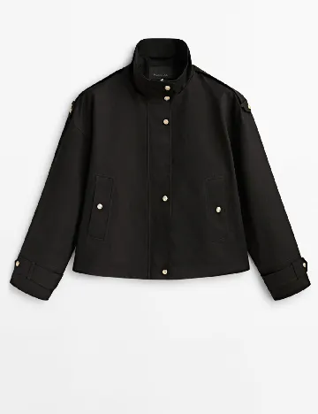 Jacheta Massimo Dutti, negru Negru