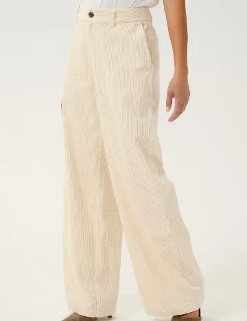 Pantaloni Culture, crem Crem