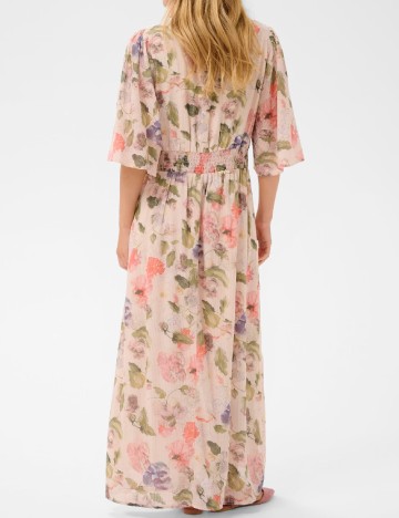Rochie lunga Cream, floral print