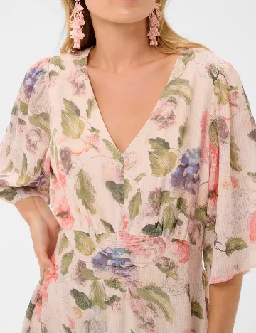 Rochie lunga Cream, floral print Floral print