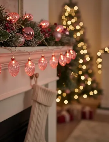 Ghirlanda luminoasa, roz Roz