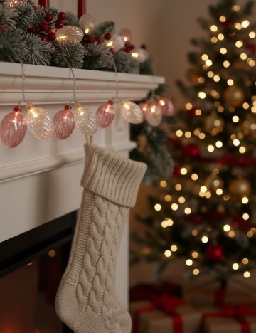 Ghirlanda luminoasa, alb/roz