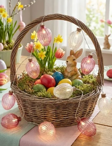 Ghirlanda luminoasa, alb/roz