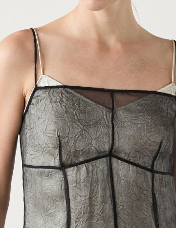 Rochie medie Massimo Dutti, negru/crem