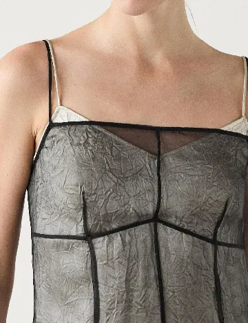 Rochie medie Massimo Dutti, negru/crem Negru