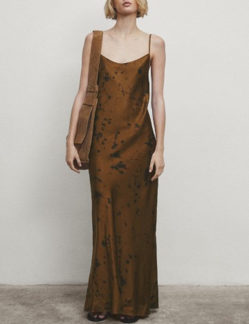 Rochie lunga Massimo Dutti, maro