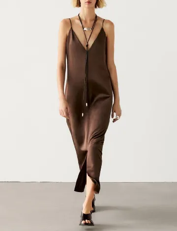 Rochie lunga Massimo Dutti, maro Maro