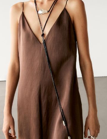 Rochie lunga Massimo Dutti, maro