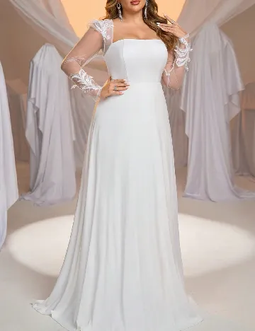 Rochie lunga SHEIN CURVE, alb Alb