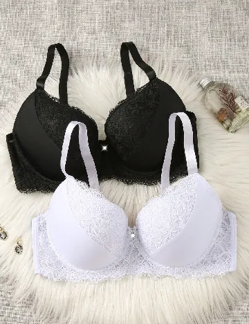 Set sutiene 2 bucati SHEIN, alb/negru Negru